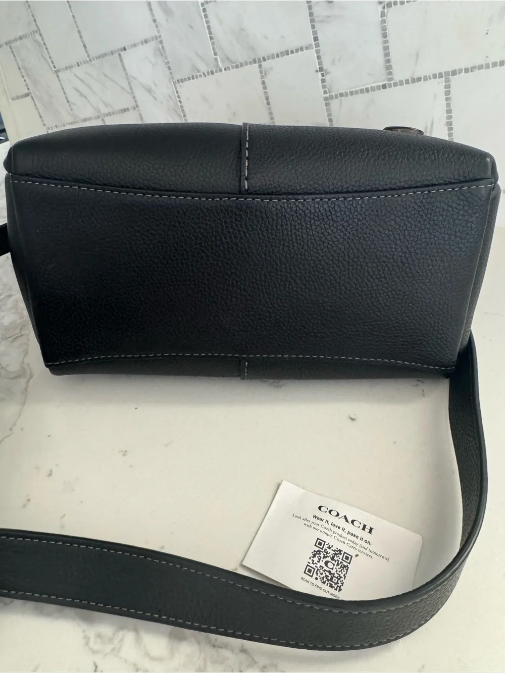 Coach Lana 23 Black on black Pebbled Leather Bag - Picture 10 of 12